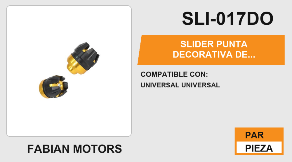 SLIDER PUNTA DECORATIVA DE ALUMINIO/ABS DORADO