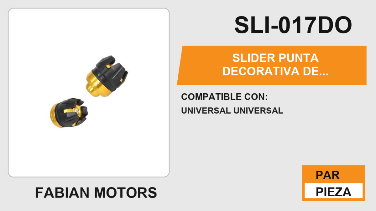 SLIDER PUNTA DECORATIVA DE ALUMINIO/ABS DORADO