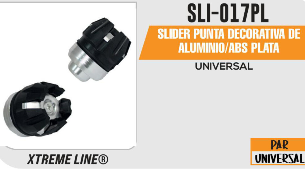 SLIDER PUNTA DECORATIVA DE ALUMINIO/ABS PLATA