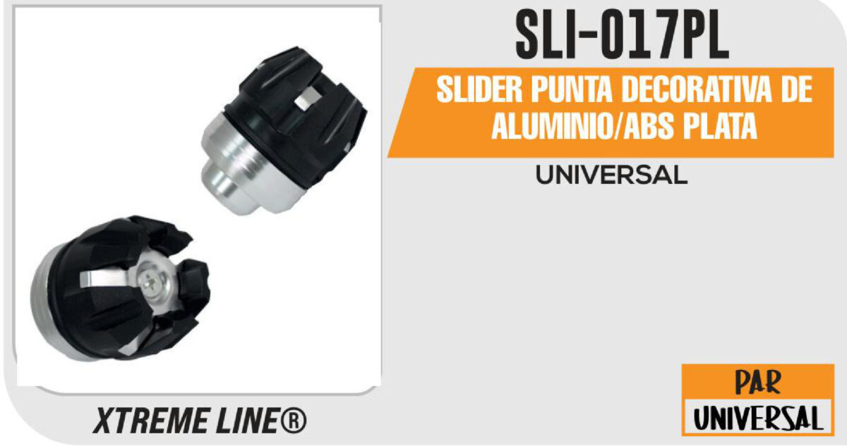 SLIDER PUNTA DECORATIVA DE ALUMINIO/ABS PLATA
