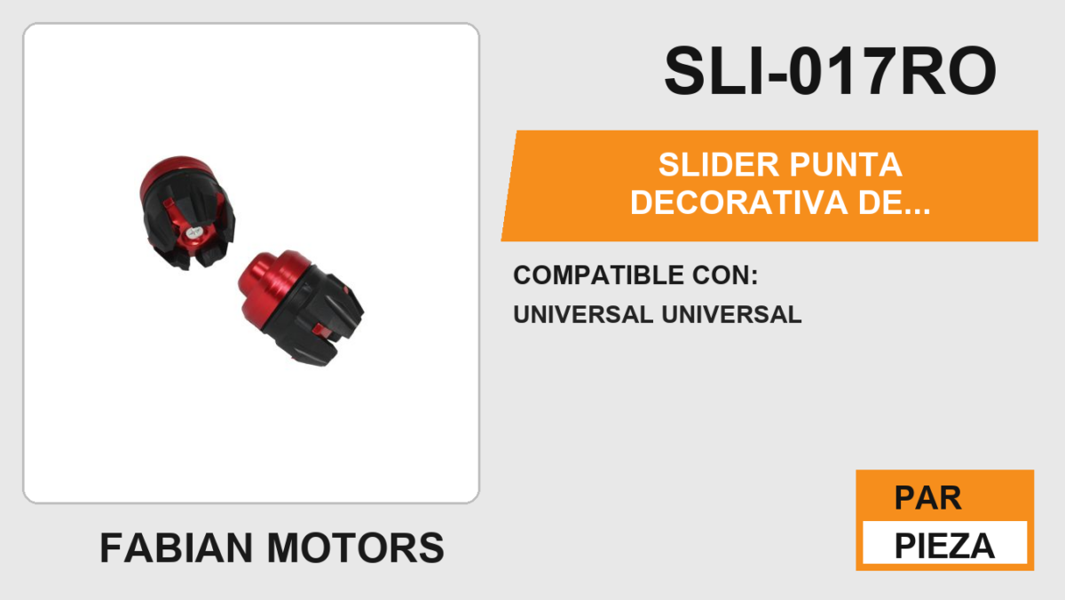 SLIDER PUNTA DECORATIVA DE ALUMINIO/ABS ROJO