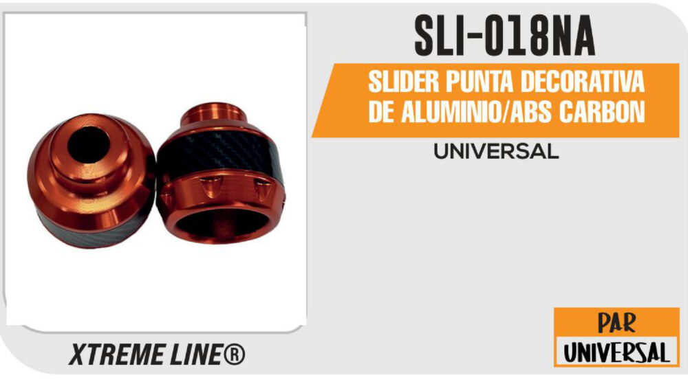 SLIDER PUNTA DECORATIVA DE ALUMINIO/ABS CARBON NARANJA
