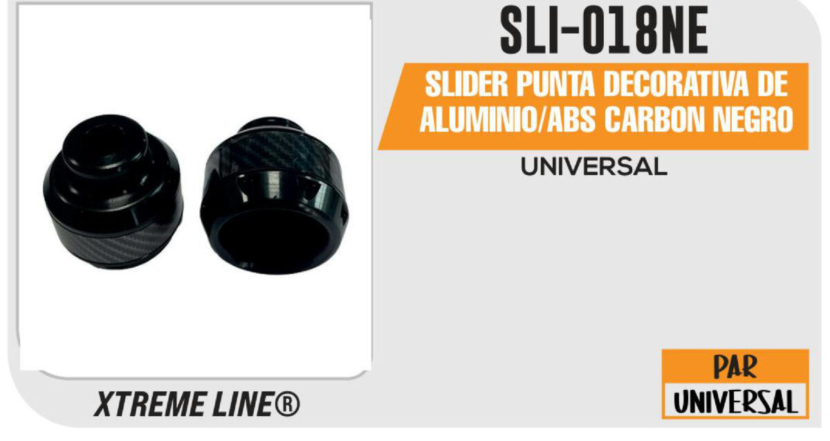 SLIDER PUNTA DECORATIVA DE ALUMINIO/ABS CARBON NEGRO