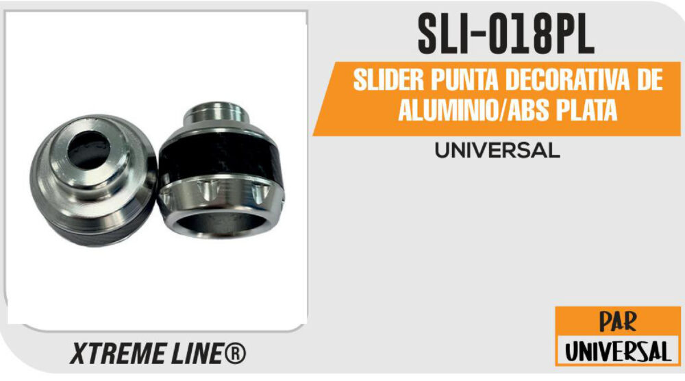 SLIDER PUNTA DECORATIVA DE ALUMINIO/ABS PLATA