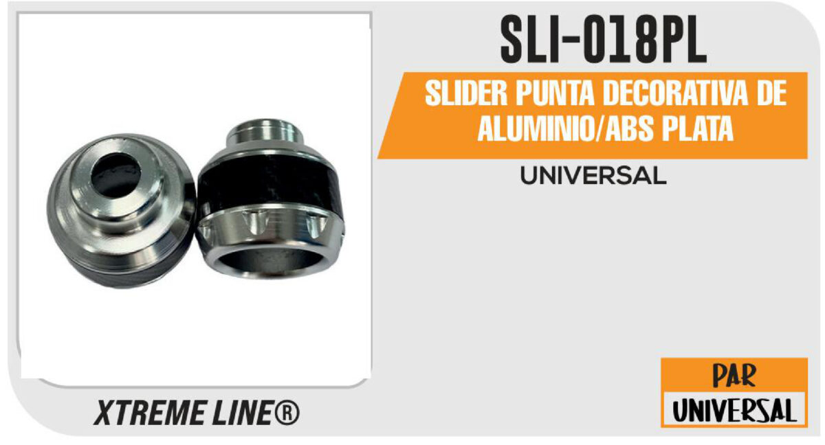 SLIDER PUNTA DECORATIVA DE ALUMINIO/ABS PLATA