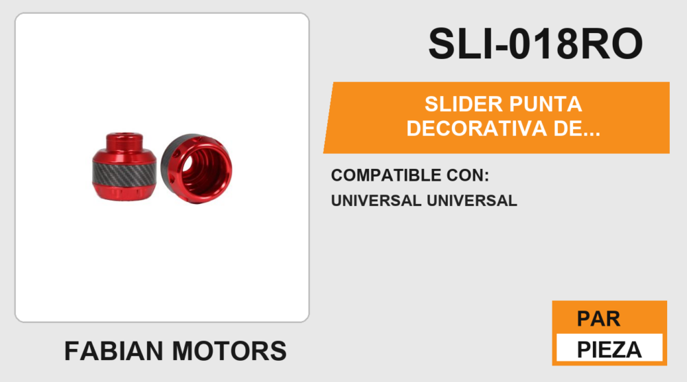 SLIDER PUNTA DECORATIVA DE ALUMINIO/ABS CARBON ROJO