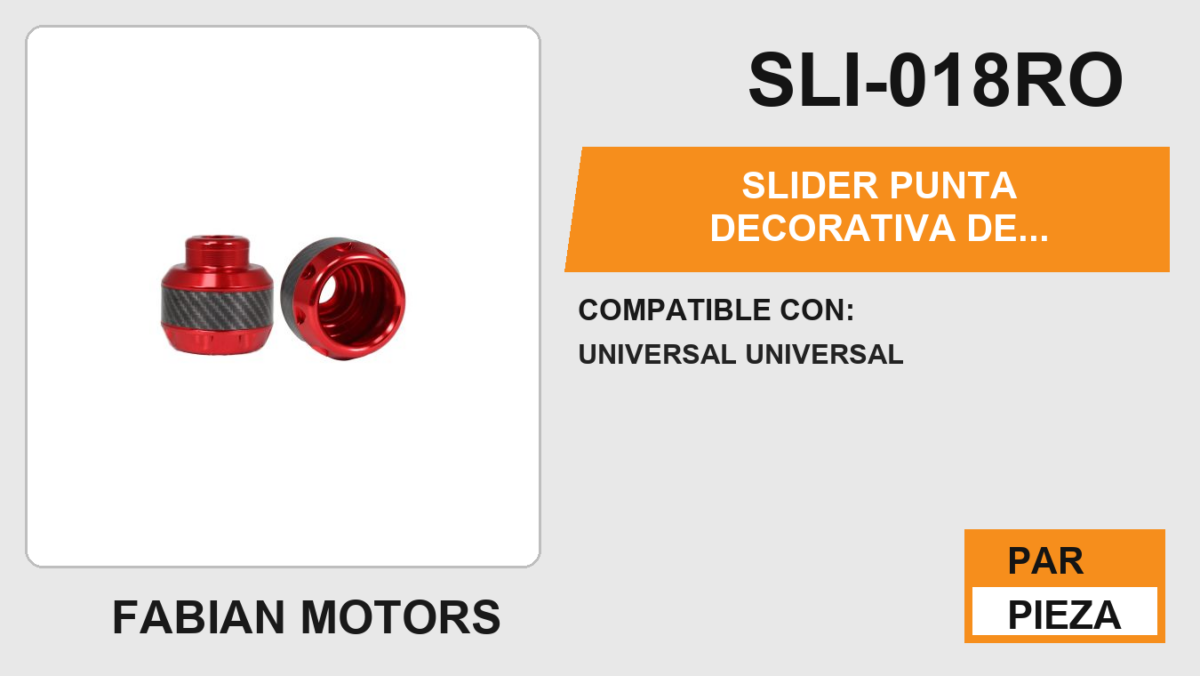SLIDER PUNTA DECORATIVA DE ALUMINIO/ABS CARBON ROJO