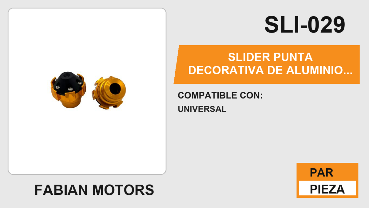 SLIDER PUNTA DECORATIVA DE ALUMINIO/ ABS DORADO