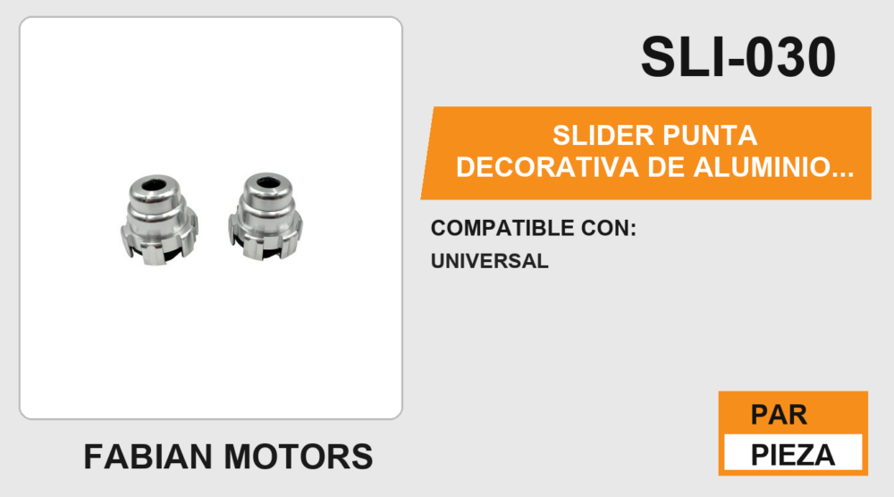 SLIDER PUNTA DECORATIVA DE ALUMINIO / ABS PLATA