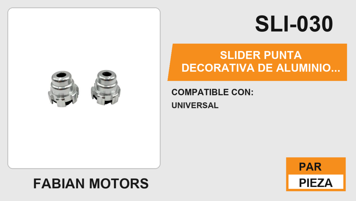 SLIDER PUNTA DECORATIVA DE ALUMINIO / ABS PLATA