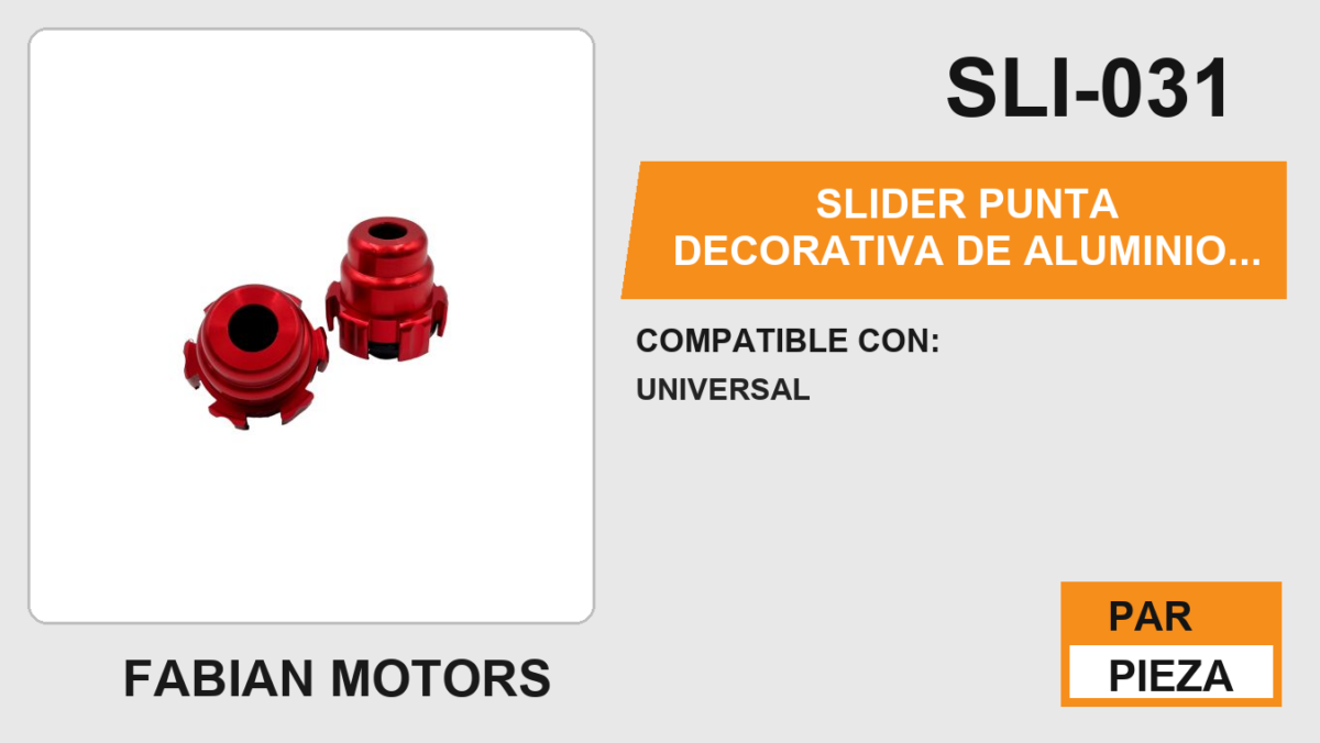 SLIDER PUNTA DECORATIVA DE ALUMINIO / ABS ROJO