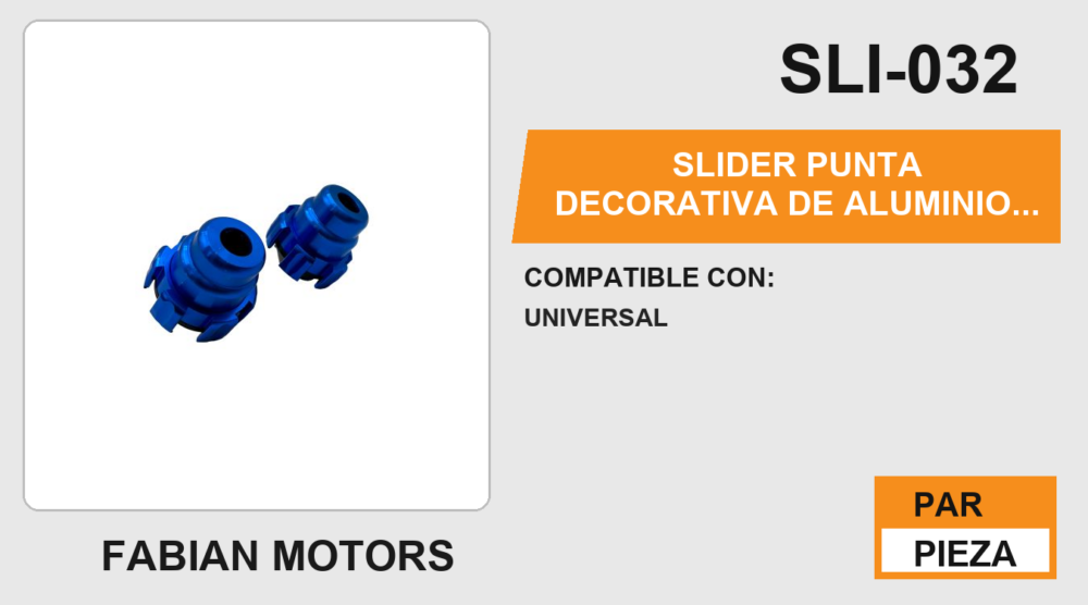 SLIDER PUNTA DECORATIVA DE ALUMINIO / ABS AZUL