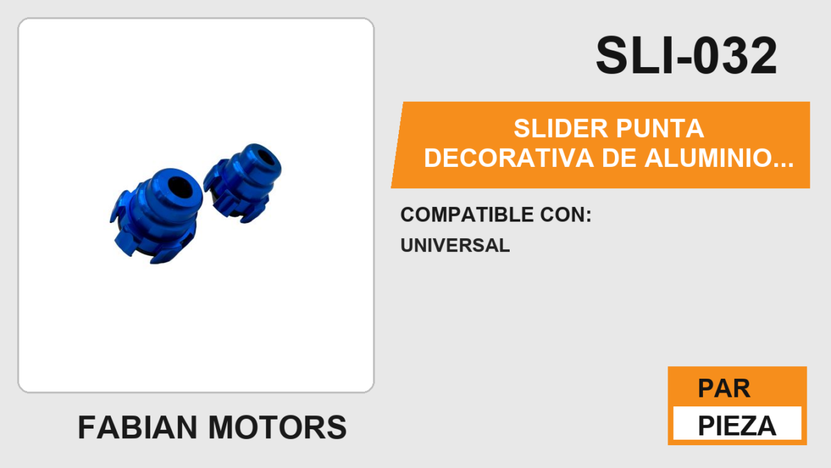 SLIDER PUNTA DECORATIVA DE ALUMINIO / ABS AZUL