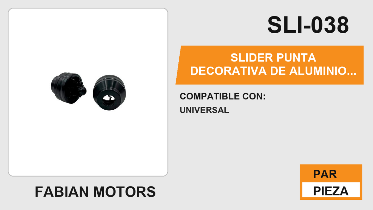 SLIDER PUNTA DECORATIVA DE ALUMINIO / ABS NEGRO