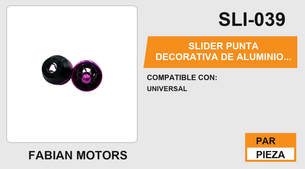 SLIDER PUNTA DECORATIVA DE ALUMINIO / ABS MORADO
