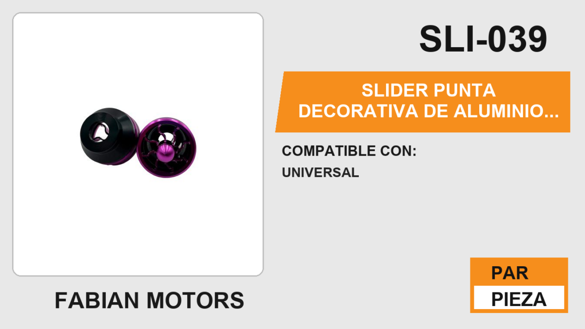 SLIDER PUNTA DECORATIVA DE ALUMINIO / ABS MORADO