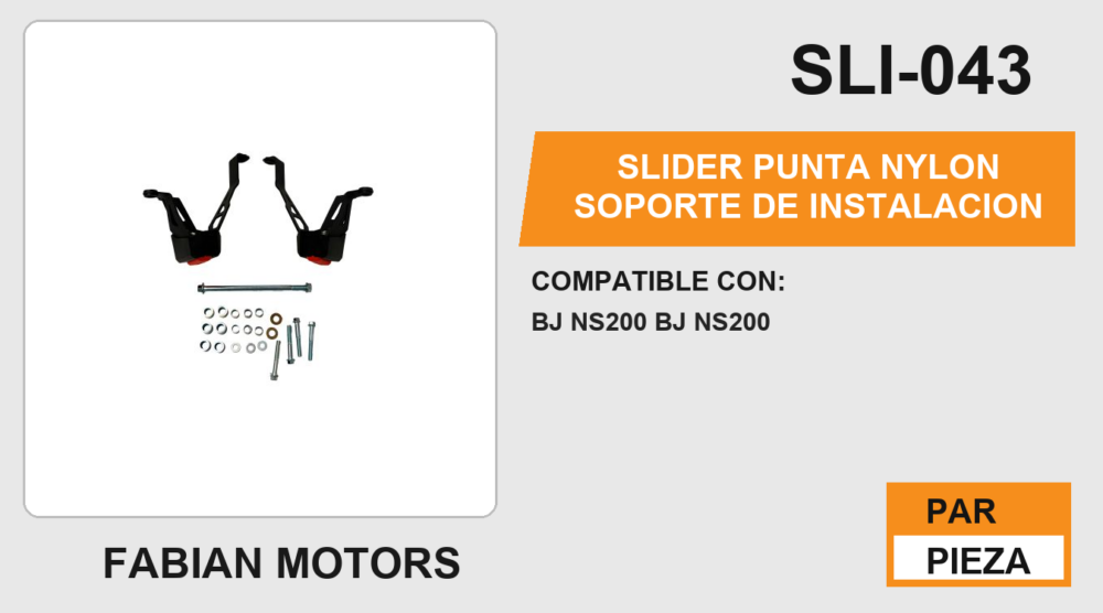 SLIDER PUNTA NYLON SOPORTE DE INSTALACION