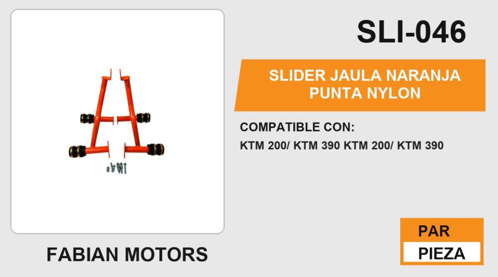 SLIDER JAULA NARANJA PUNTA NYLON