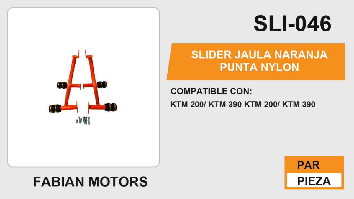 SLIDER JAULA NARANJA PUNTA NYLON