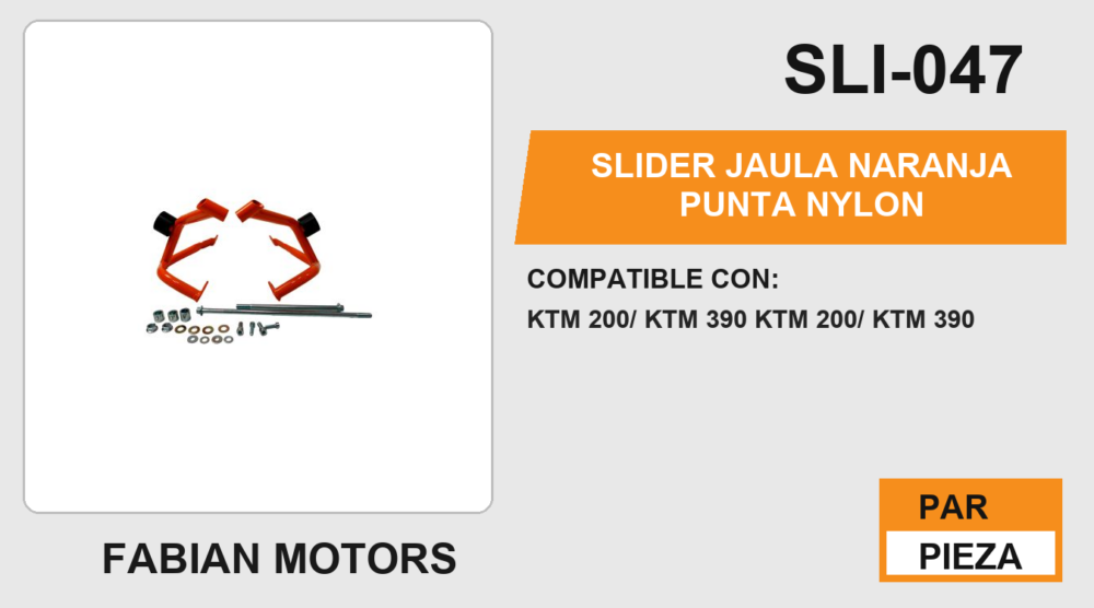 SLIDER JAULA NARANJA PUNTA NYLON