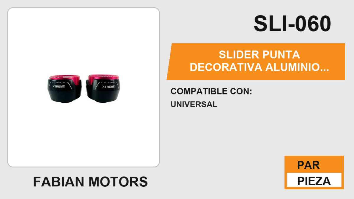 SLIDER PUNTA DECORATIVA ALUMINIO ROSA/NEGRO