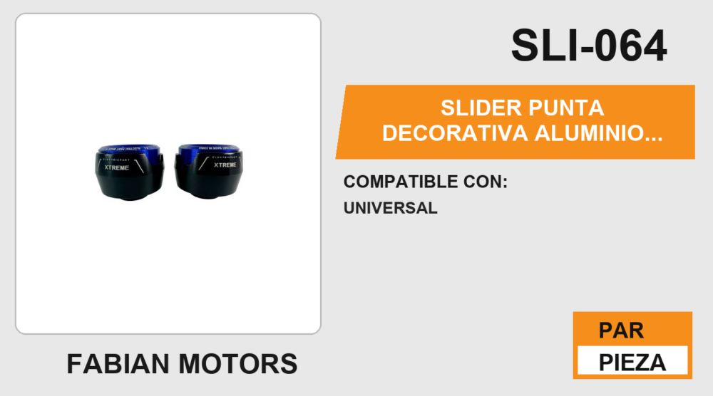 SLIDER PUNTA DECORATIVA ALUMINIO AZUL/NEGRO
