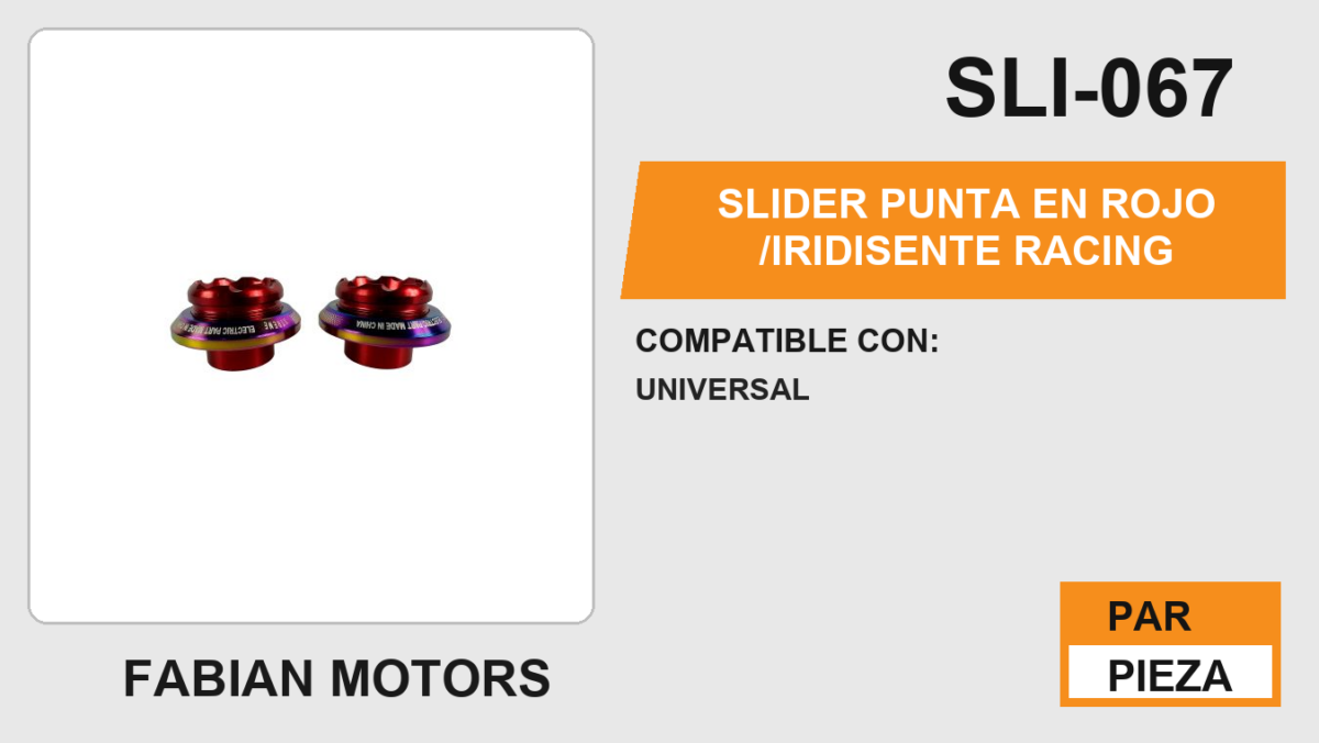 SLIDER PUNTA EN ROJO /IRIDISENTE RACING