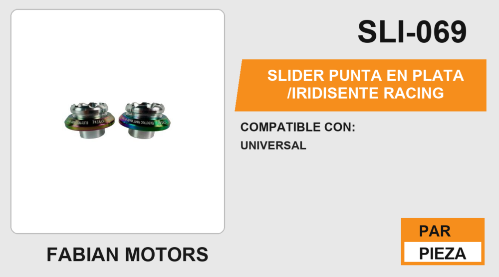 SLIDER PUNTA EN PLATA /IRIDISENTE RACING