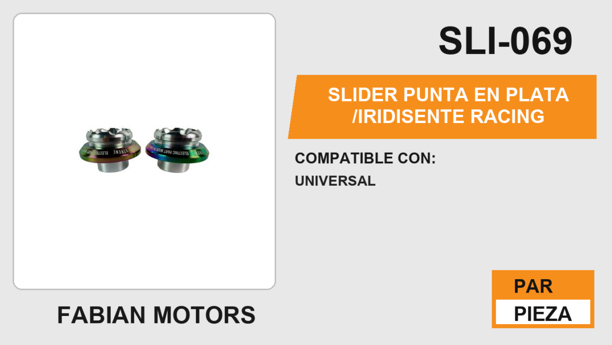 SLIDER PUNTA EN PLATA /IRIDISENTE RACING