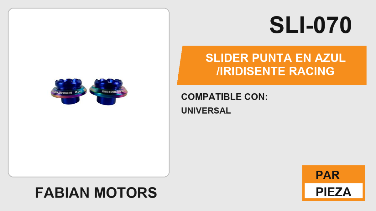 SLIDER PUNTA EN AZUL /IRIDISENTE RACING