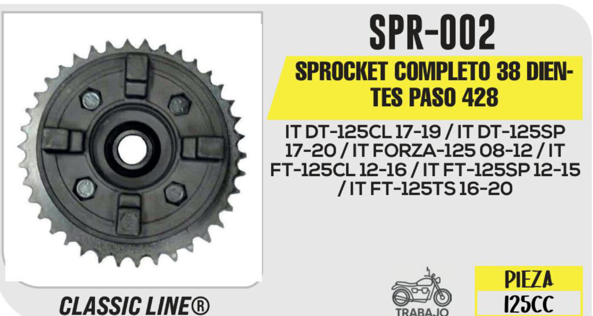 SPROCKET GRIS COMPLETO 38 DIENTES