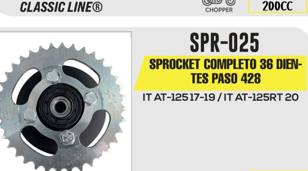 SPROCKET COMPLETO 36 DIENTES PASO 428