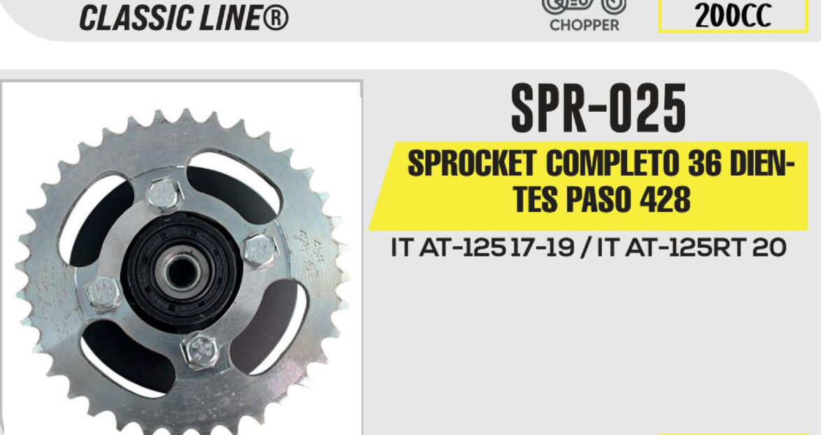 SPROCKET COMPLETO 36 DIENTES PASO 428