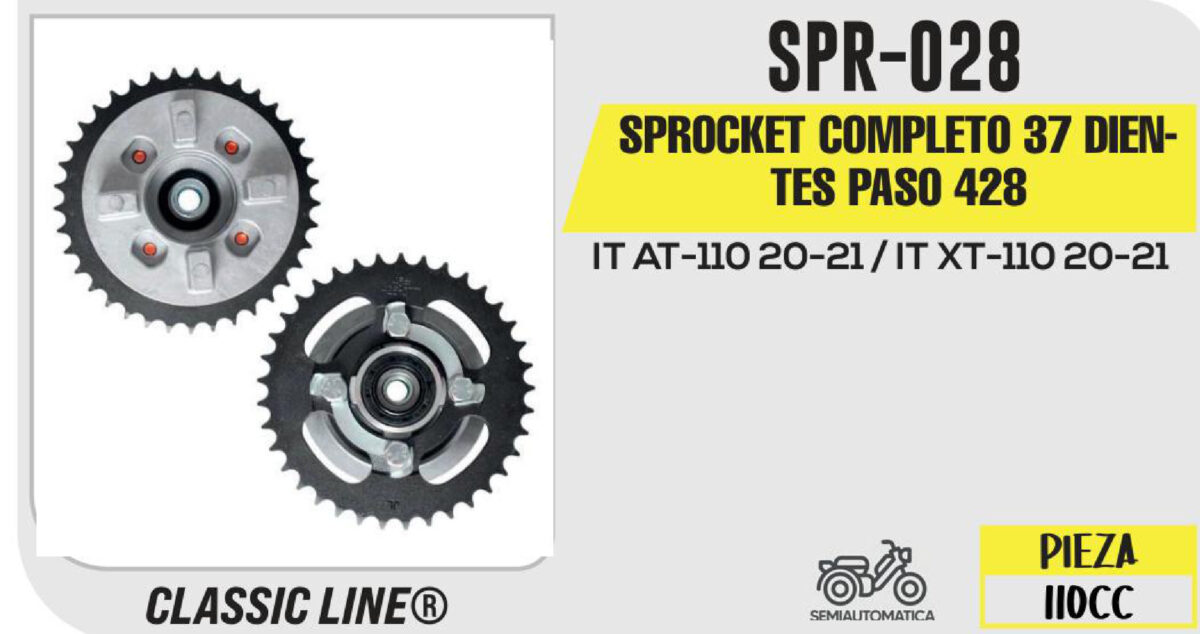 SPROCKET COMPLETO 37 DIENTES PASO 428