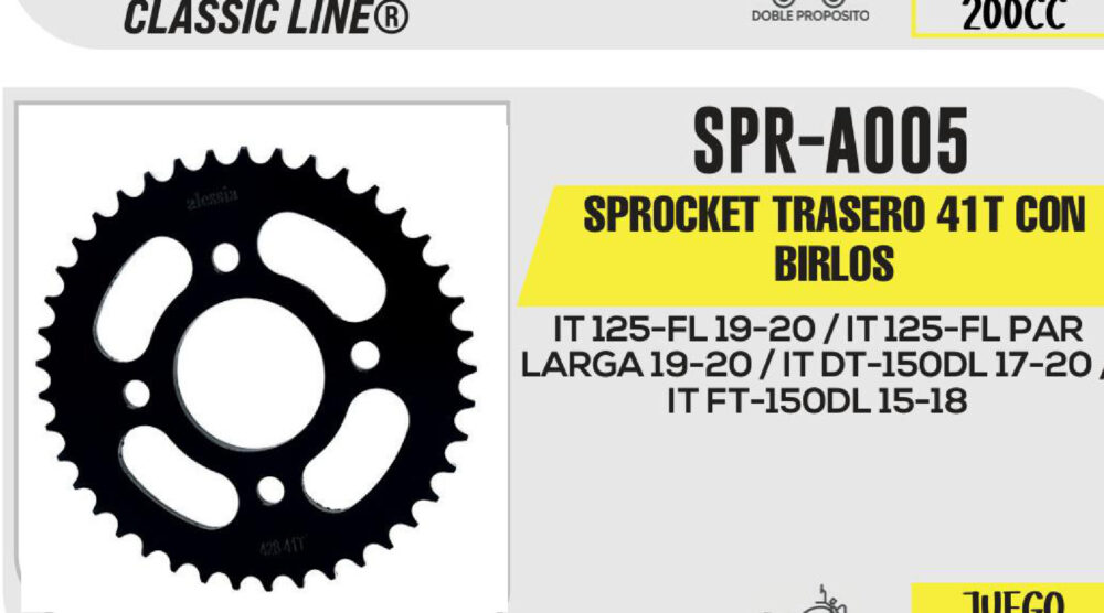 SPROCKET TRASERO 41T CON BIRLOS