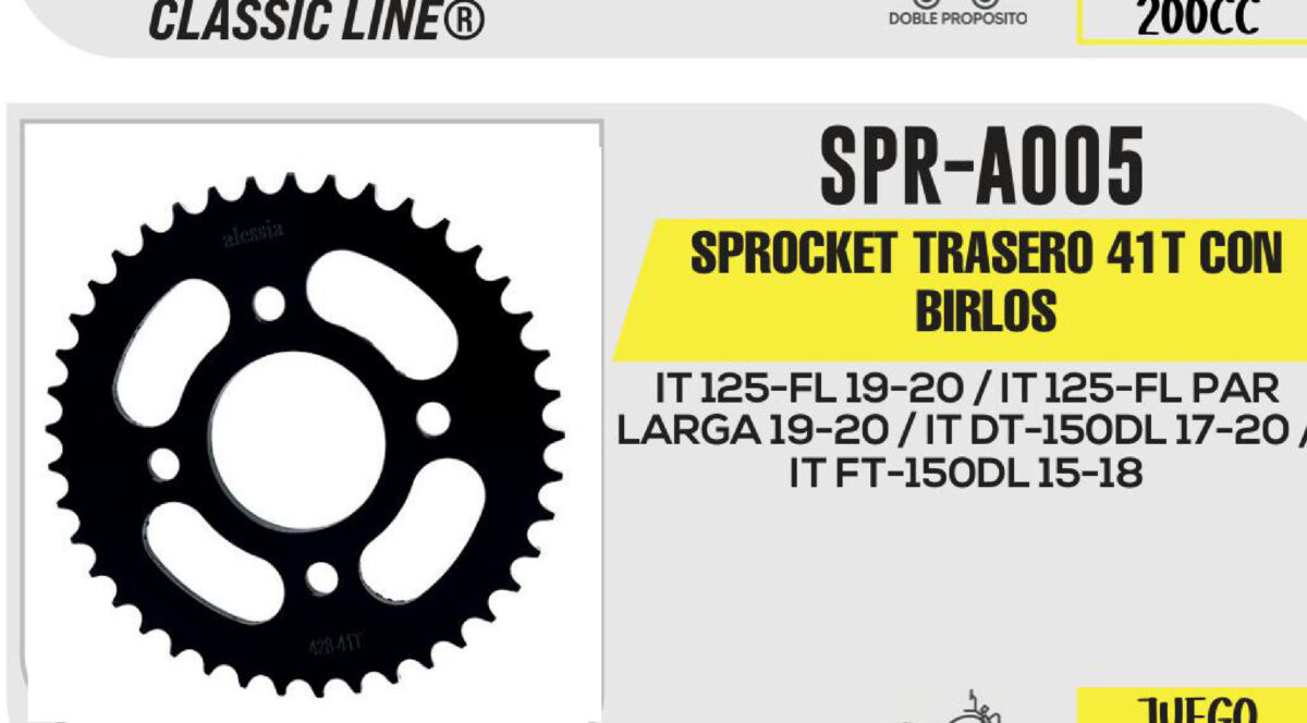 SPROCKET TRASERO 41T CON BIRLOS