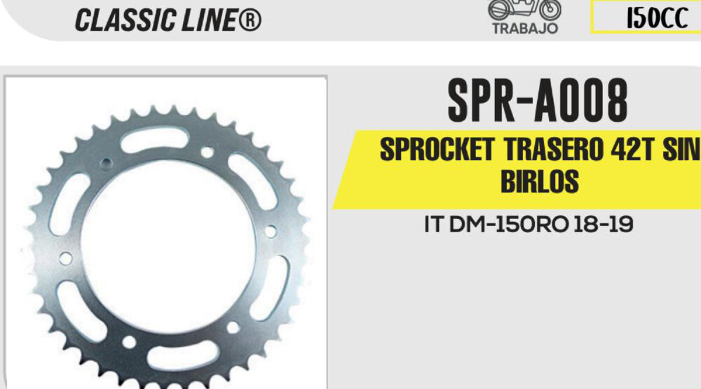 SPROCKET TRASERO 42T SIN BIRLOS