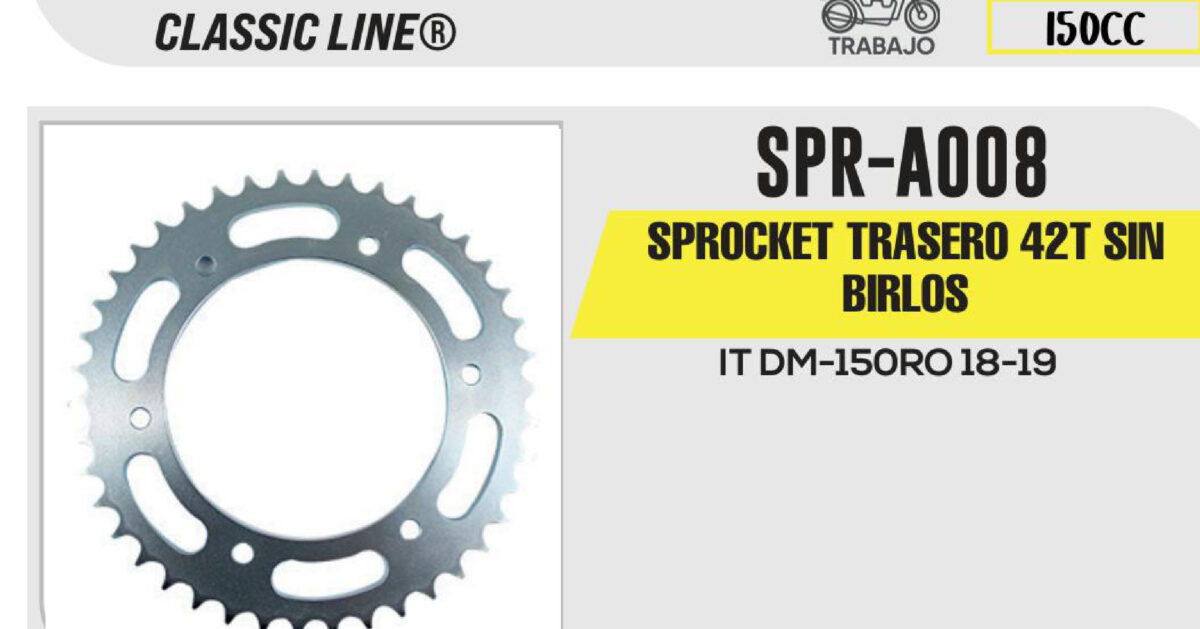 SPROCKET TRASERO 42T SIN BIRLOS
