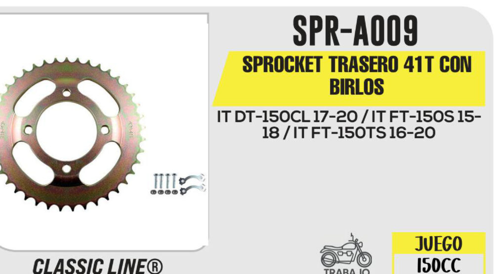 SPROCKET TRASERO 41T CON BIRLOS