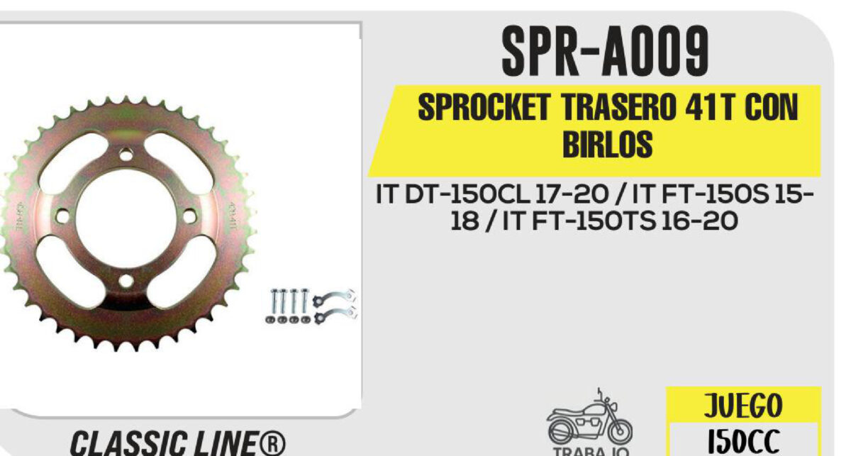 SPROCKET TRASERO 41T CON BIRLOS