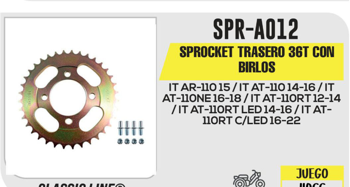 SPROCKET TRASERO 36T CON BIRLOS