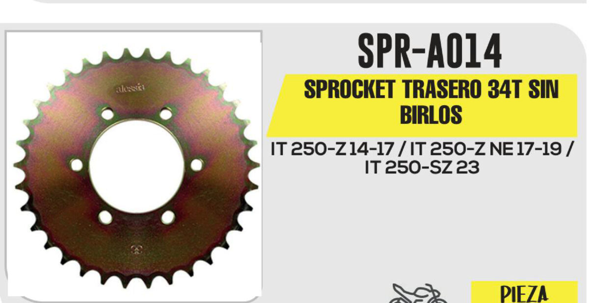 SPROCKET TRASERO 34T SIN BIRLOS