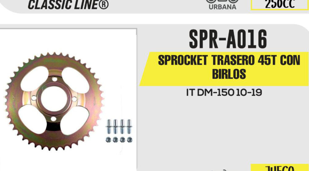SPROCKET TRASERO 45T CON BIRLOS