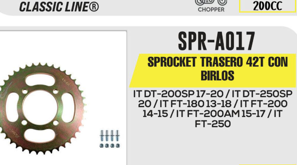 SPROCKET TRASERO 42T CON BIRLOS