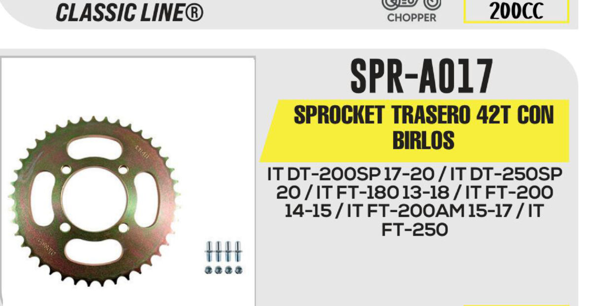 SPROCKET TRASERO 42T CON BIRLOS