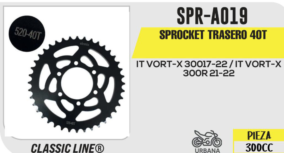 SPROCKET PLATA TRASERO 40T CON BIRLOS