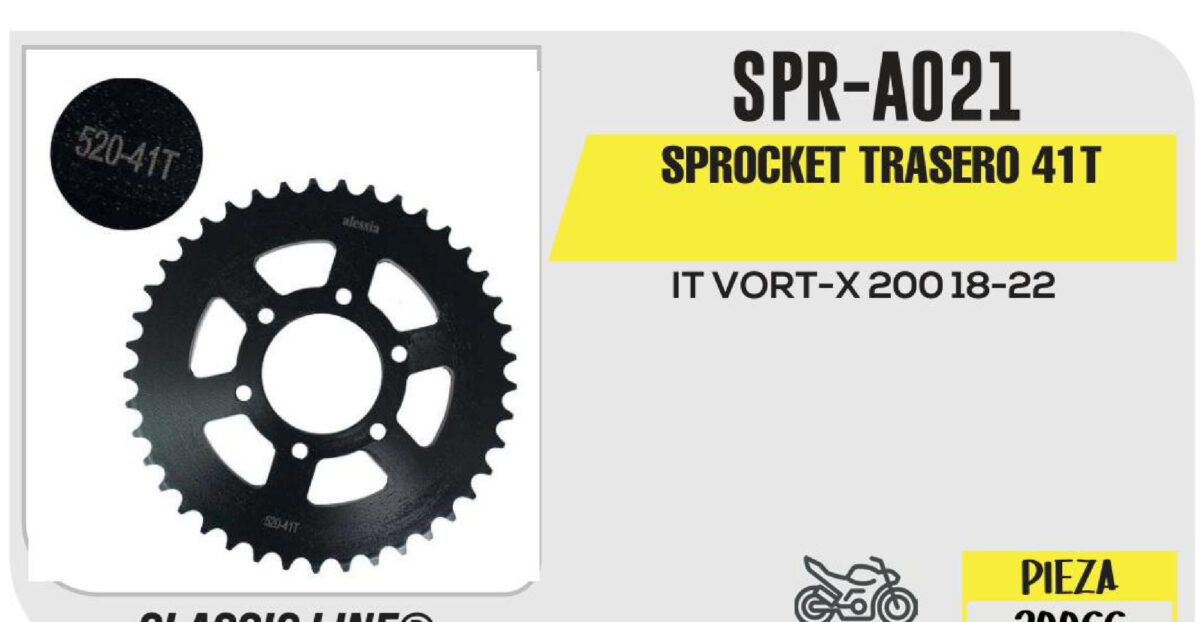 SPROCKET PLATA TRASERO 41T CON BIRLOS