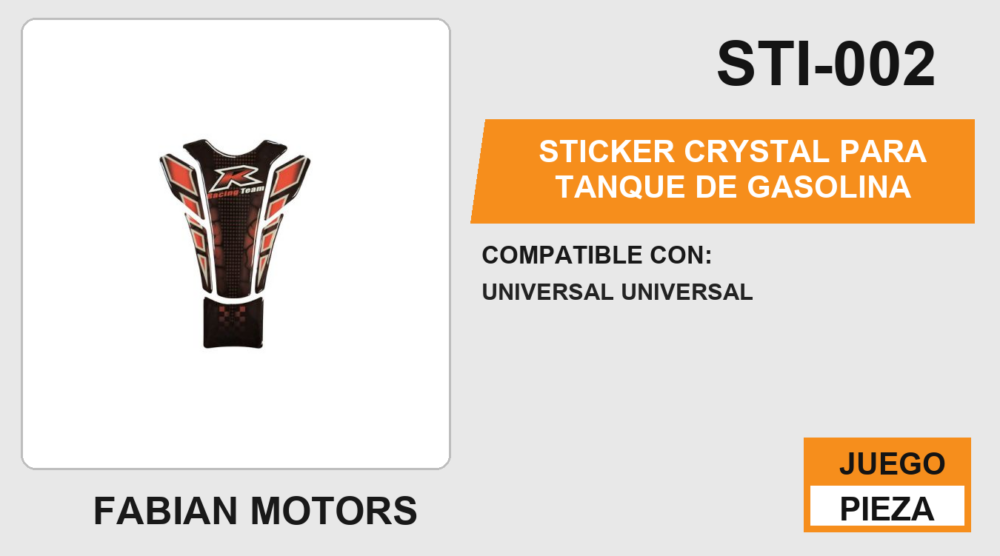 STICKER CRYSTAL PARA TANQUE DE GASOLINA