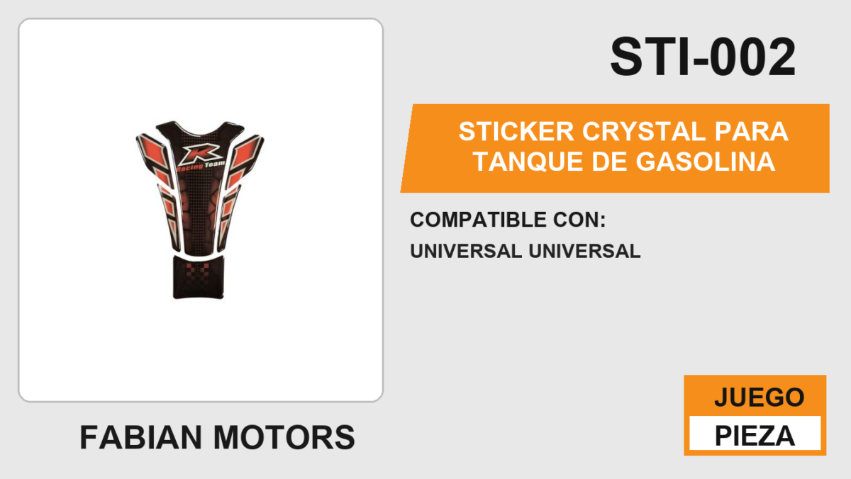 STICKER CRYSTAL PARA TANQUE DE GASOLINA
