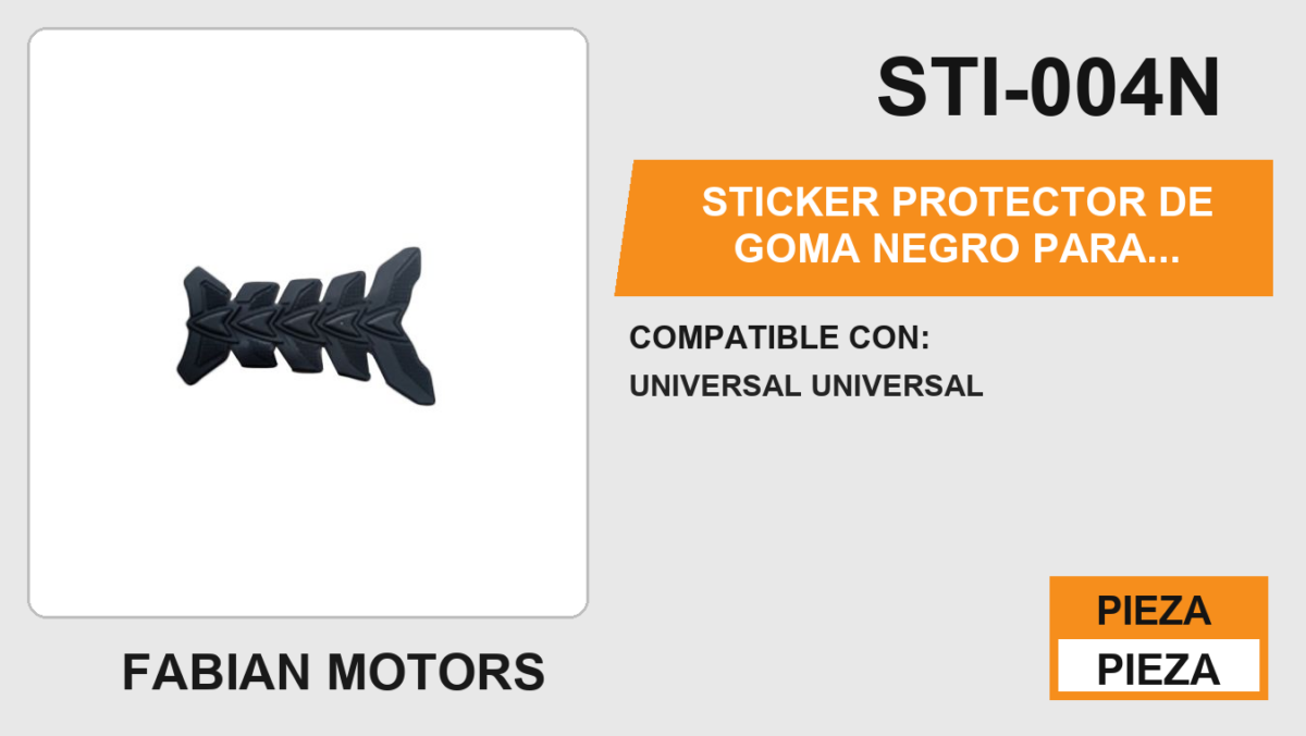 STICKER PROTECTOR DE GOMA NEGRO PARA TANQUE DE GASOLINA